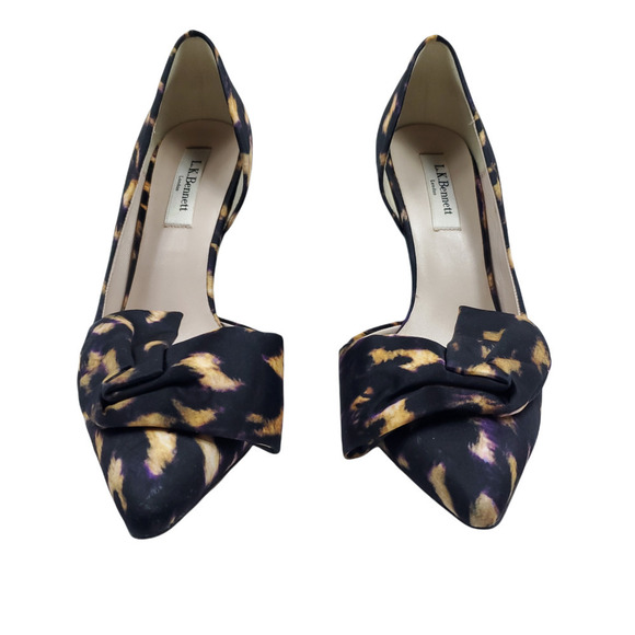 LK Bennett Black and Gold Patterned Heels - Picture 5 of 12